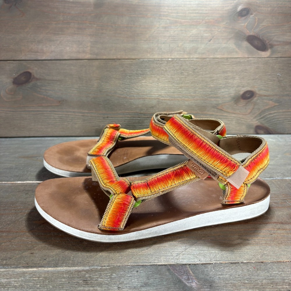 Teva Original Universal Womens size 7 shoes orange brown Strappy sandals